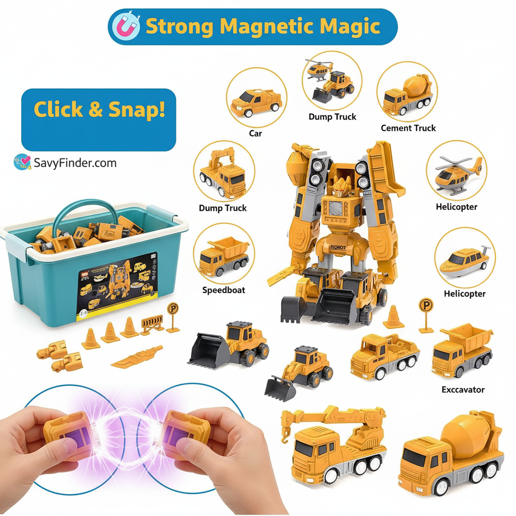 Magnetic RoboCar Adventure with Storage Box